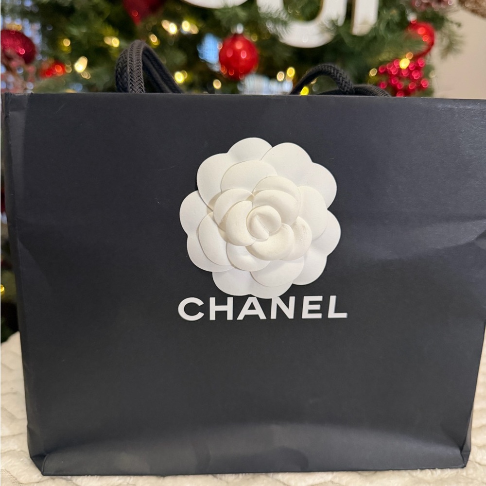 Chanel Black Satin Bag with gift bag